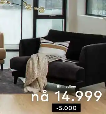 Skeidar Vera 1,5-seter i tekstil classic velvet antracite tilbud