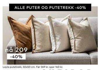 Skeidar Layla putetrekk tilbud