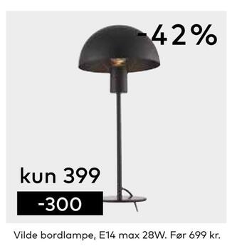 Skeidar Vilde bordlampe tilbud
