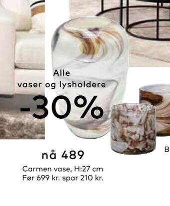 Skeidar Carmen vase tilbud