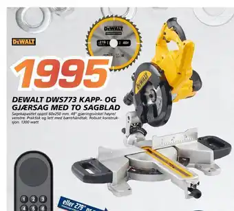 Coop Byggmix Dewalt dws773 kapp- og gjærsag med to sagblad tilbud
