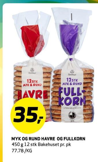 Bunnpris Myk og rund havre og fullkorn tilbud