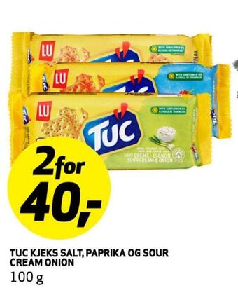 Bunnpris Tuc kjeks salt, paprika og sour cream onion tilbud
