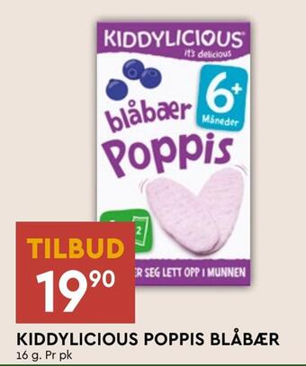 Coop Mega Kiddylicious poppis blåbær tilbud