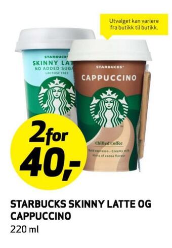 Bunnpris Starbucks skinny latte og cappuccino tilbud