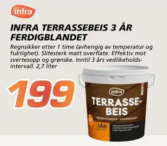 Coop Byggmix Infra terrasse beis 3 år ferdigblandet tilbud