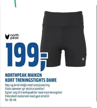 Coop Obs Northpeak maiken kort treningstights dame tilbud