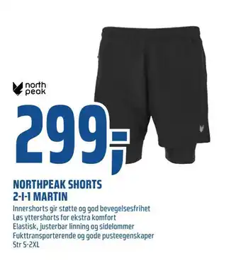 Coop Obs Northpeak shorts 2-i-1 martin tilbud