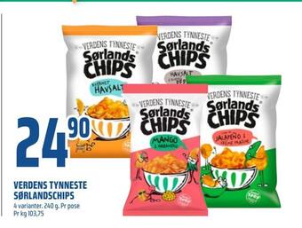 Coop Obs Verdens tynneste sørlandschips tilbud