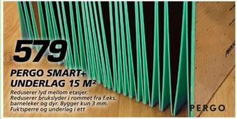 Coop Byggmix Pergo smart+ underlag 15 m2 tilbud