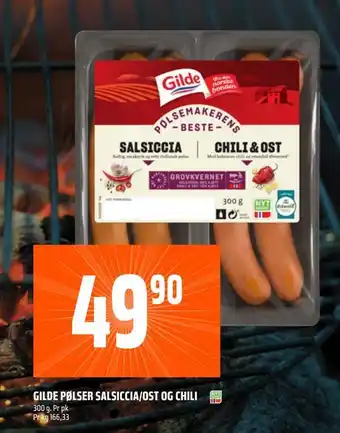 Coop Obs Gilde pølser salsiccia/ost og chili tilbud