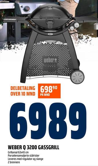 Obs Bygg Weber q 3200 gassgrill tilbud