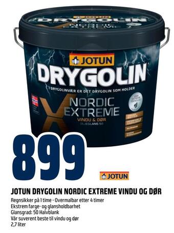 Obs Bygg Jotun drygolin nordic extreme vindu og dør tilbud