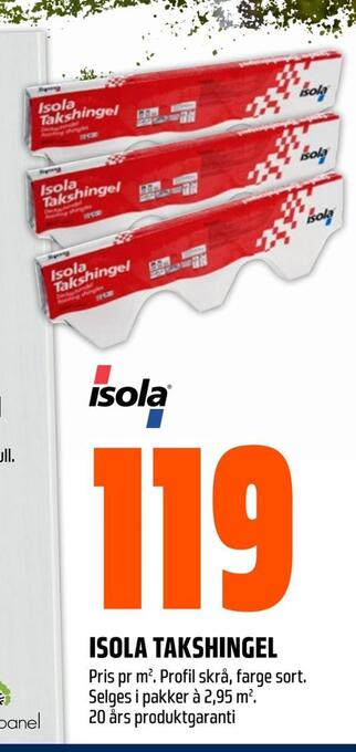 Obs Bygg Isola takshingel tilbud