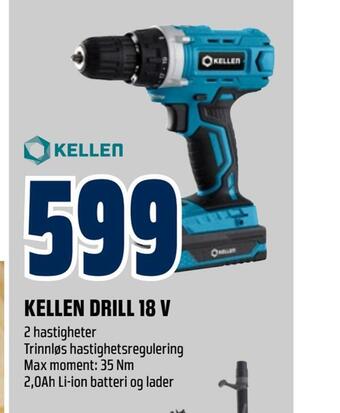 Obs Bygg Kellen drill 18 v tilbud