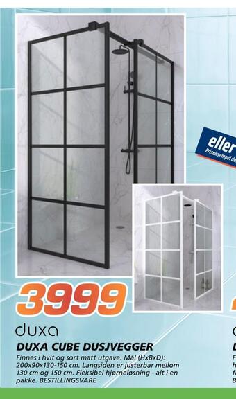 Coop Byggmix Duxa cube dusjvegger tilbud
