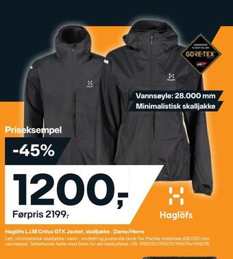 XXL Sport Haglöfs l.i.m critus gtx jacket, skalljakke dame/herre tilbud