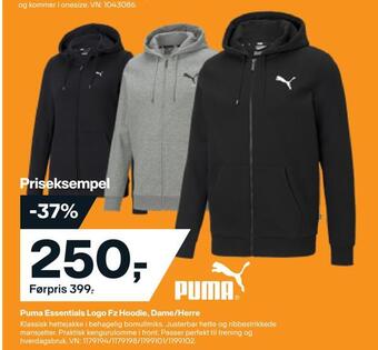 XXL Sport Puma essentials logo fz hoodie, dame/herre tilbud