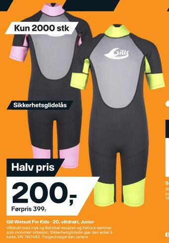 XXL Sport Gill wetsuit for kids - 20, våtdrakt, junior tilbud