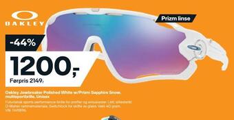 XXL Sport Oakley jawbreaker polished white w/prizm sapphire snow, multisportbrille, unisex tilbud