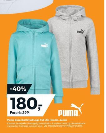 XXL Sport Puma essential small logo full-zip hoodie, junior tilbud
