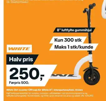 XXL Sport White dirt scooter offroad air white 8?, lekesparkesykkel, unisex tilbud