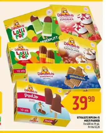 Coop Prix Utvalgte diplom-is multi pakker tilbud
