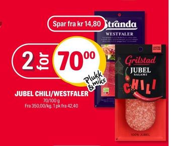 Coop Extra Jubel chili/westfaler tilbud