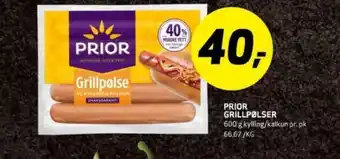 Bunnpris Prior kyllingpølse tilbud