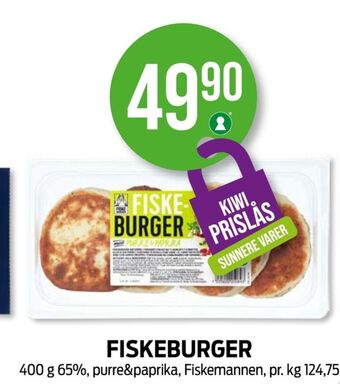 Kiwi Fiskemannen fiskeburger tilbud