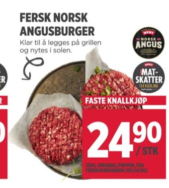 Meny Ukjent burger tilbud