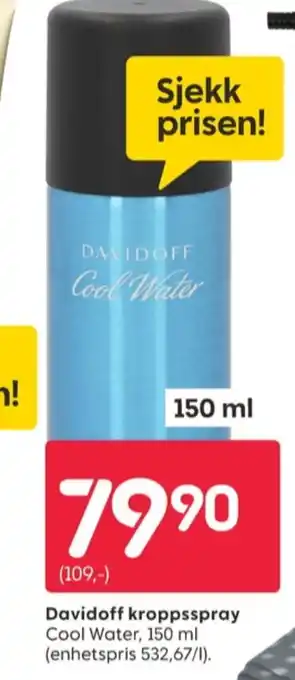 Rusta Davidoff deodorant spray tilbud
