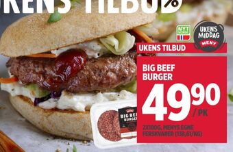 Meny Folkets burger tilbud