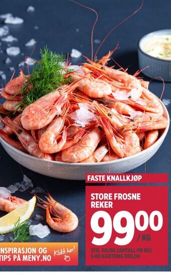 Meny Ukjent reker tilbud
