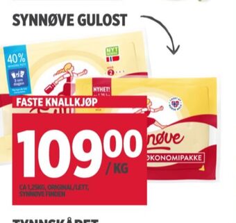 Meny Synnøve finden ost tilbud