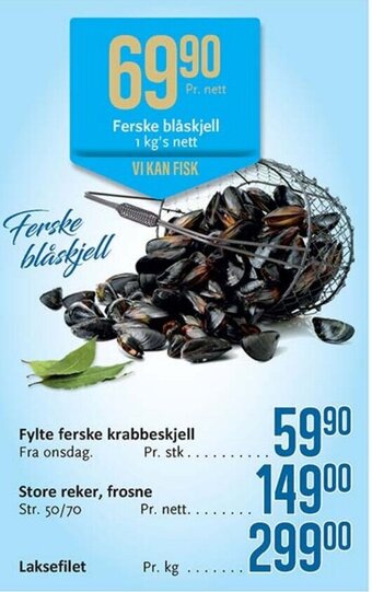 Ferske blåskjell 1 kg's nett