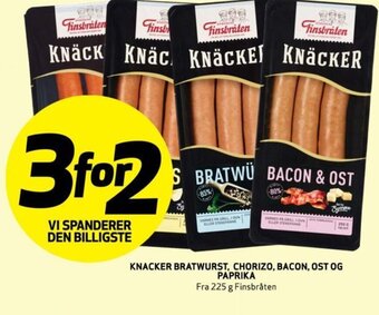 Bunnpris KNACKER BRATWURST, CHORIZO, BACON, OST OG PAPRIKA tilbud