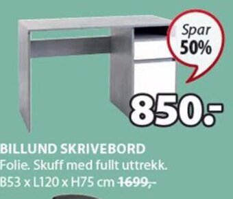 JYSK BILLUND SKRIVEBORD tilbud