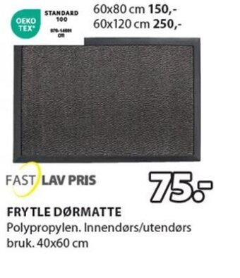 JYSK FRYTLE DØRMATTE tilbud