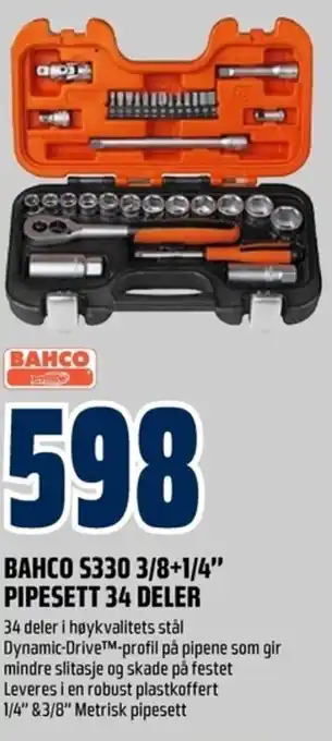 Coop Obs BAHCO S330 3/8+1/4″ PIPESETT 34 DELER tilbud