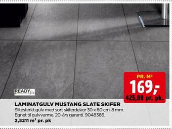 jem & fix Laminatgulv mustang slate skifer tilbud
