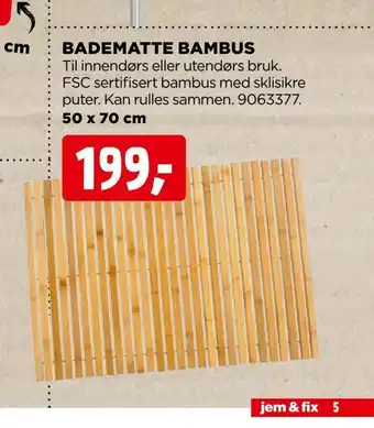 jem & fix Badematte bambus tilbud