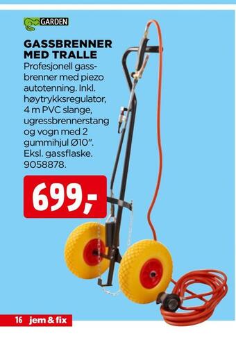 jem & fix Gassbrenner med tralle tilbud
