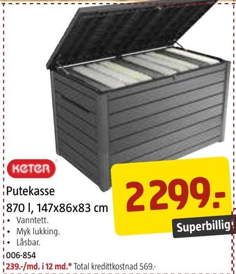 Jula Putekasse 870 L, 147x86x83 cm tilbud