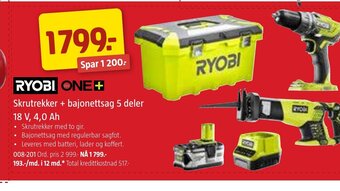 Jula Skrutrekker + bajonettsag 5 deler tilbud