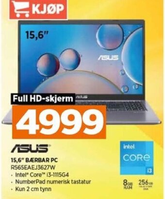 POWER ASUS 15,6" BÆRBAR PC R565EAEJ3627W tilbud