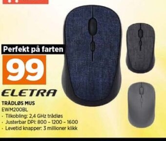 POWER TRÅDLØS MUS EWM200BL tilbud