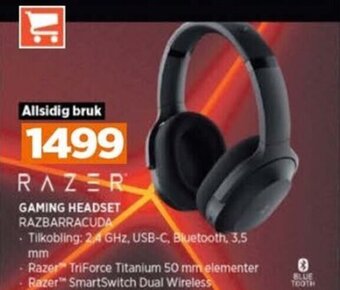 POWER GAMING HEADSET RAZBARRACUDA tilbud