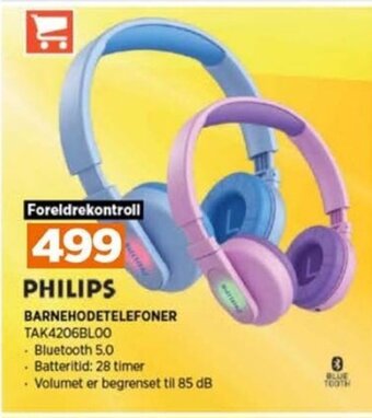 POWER PHILIPS BARNEHODETELEFONER TAK4206BL00 tilbud