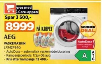POWER AEG VASKEMASKIN LR742P94Q tilbud